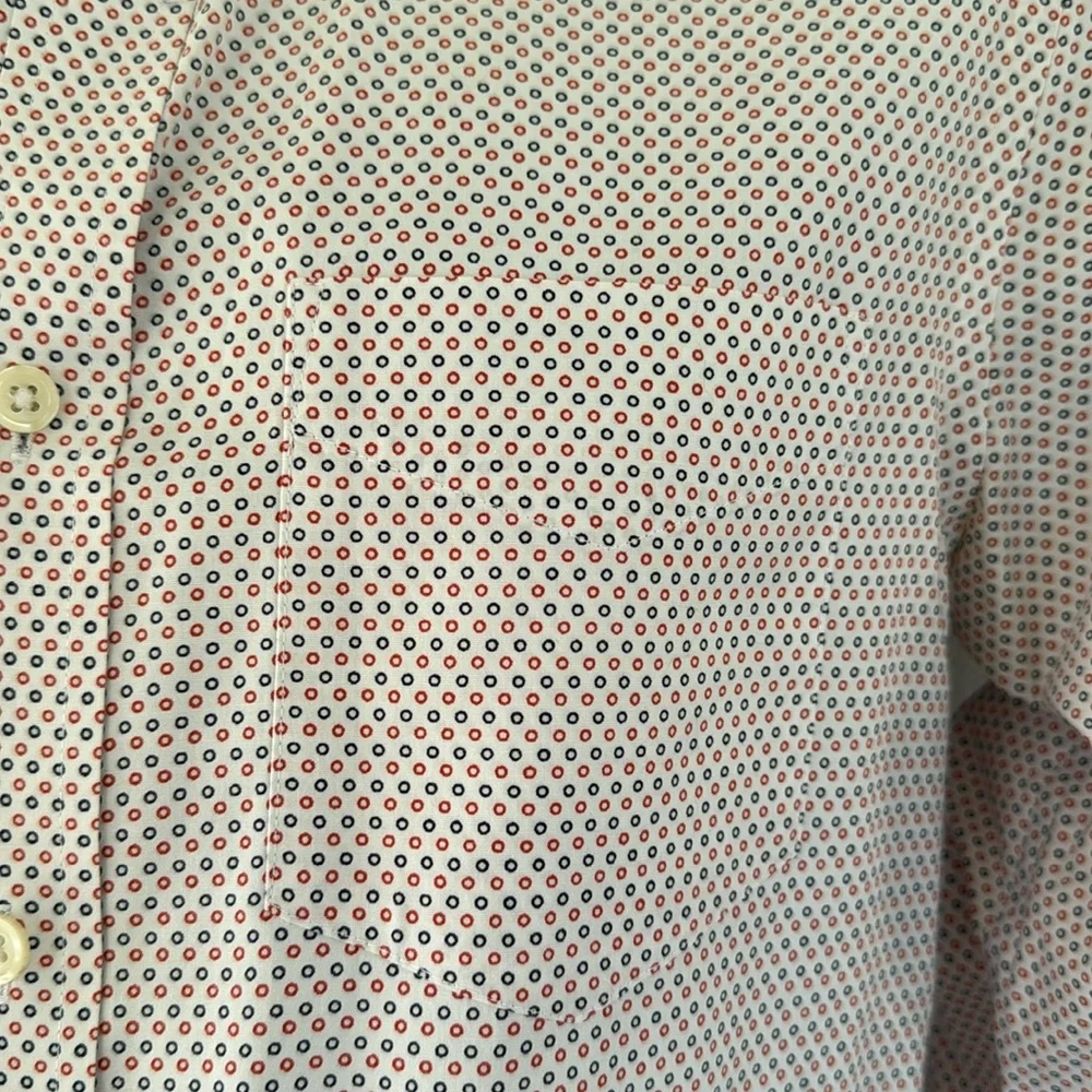 Banana Republic blue orange non-iron tailored slim fit dress shirt 14-14.5